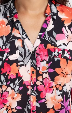 Chemisiers<Armand Thiery CHEMISE IMPRIME FLORAL - Noir