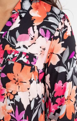 Chemisiers<Armand Thiery CHEMISE IMPRIME FLORAL - Noir