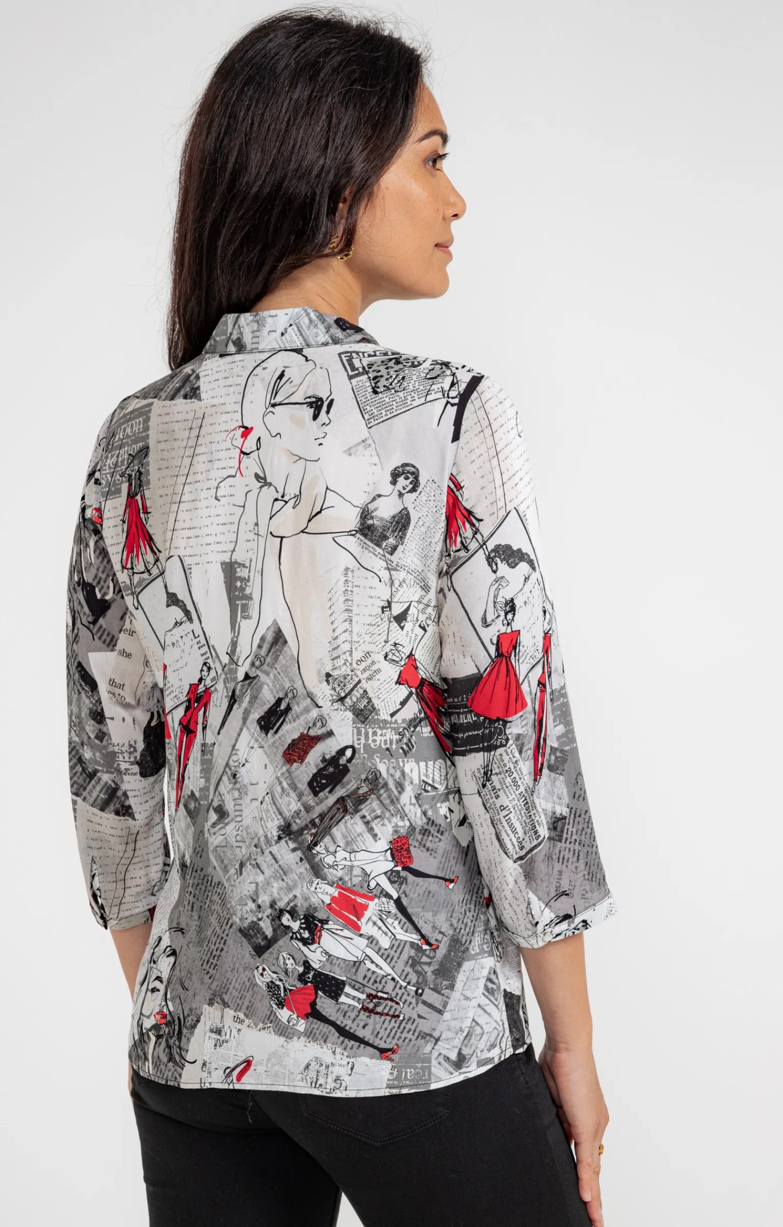 Chemisiers<Armand Thiery CHEMISE IMPRIME LUDIQUE NEWSPAPER - Noir