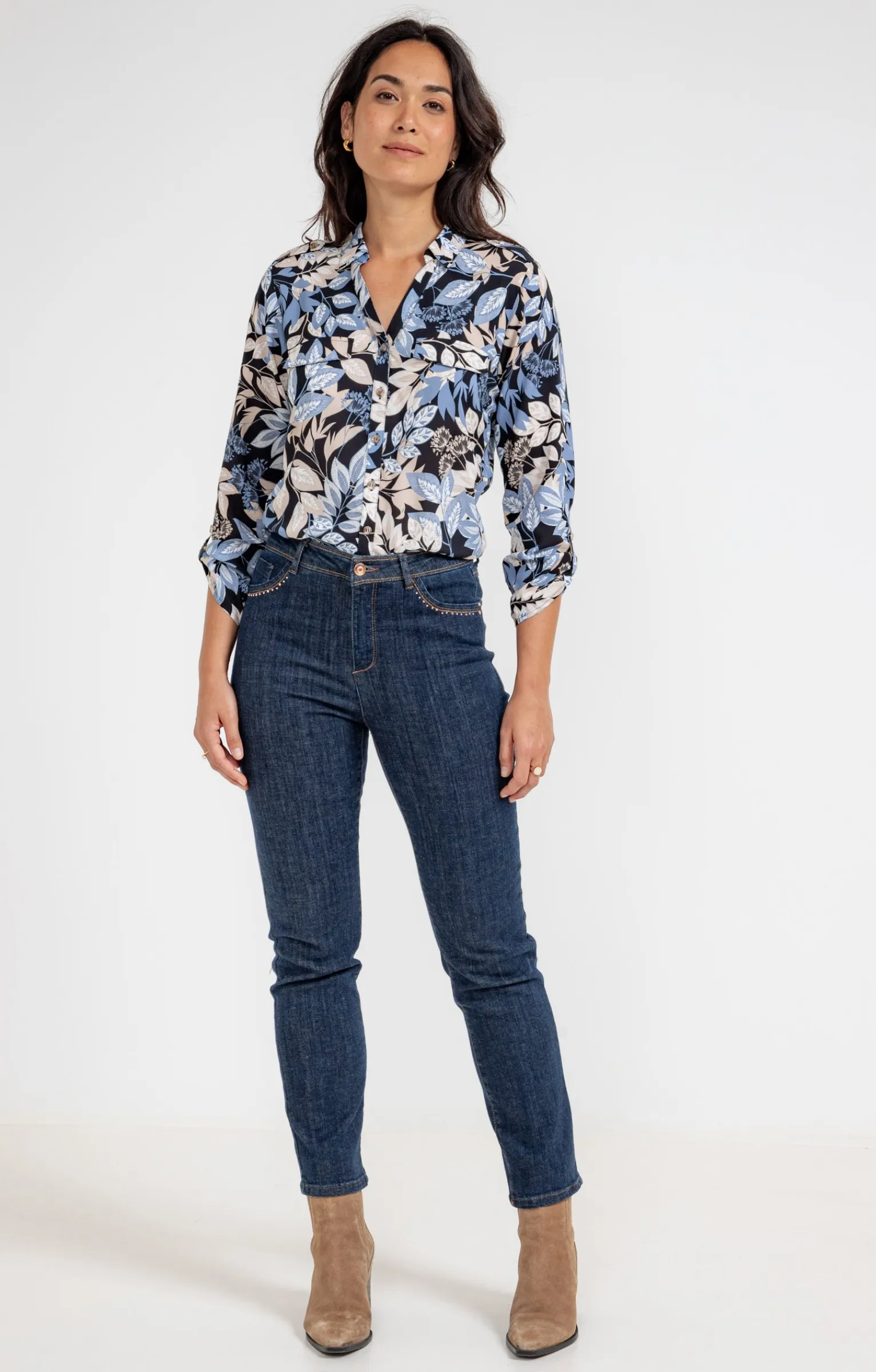 Chemisiers<Armand Thiery CHEMISE IMPRIME NATUREL AVEC POCHE - Noir