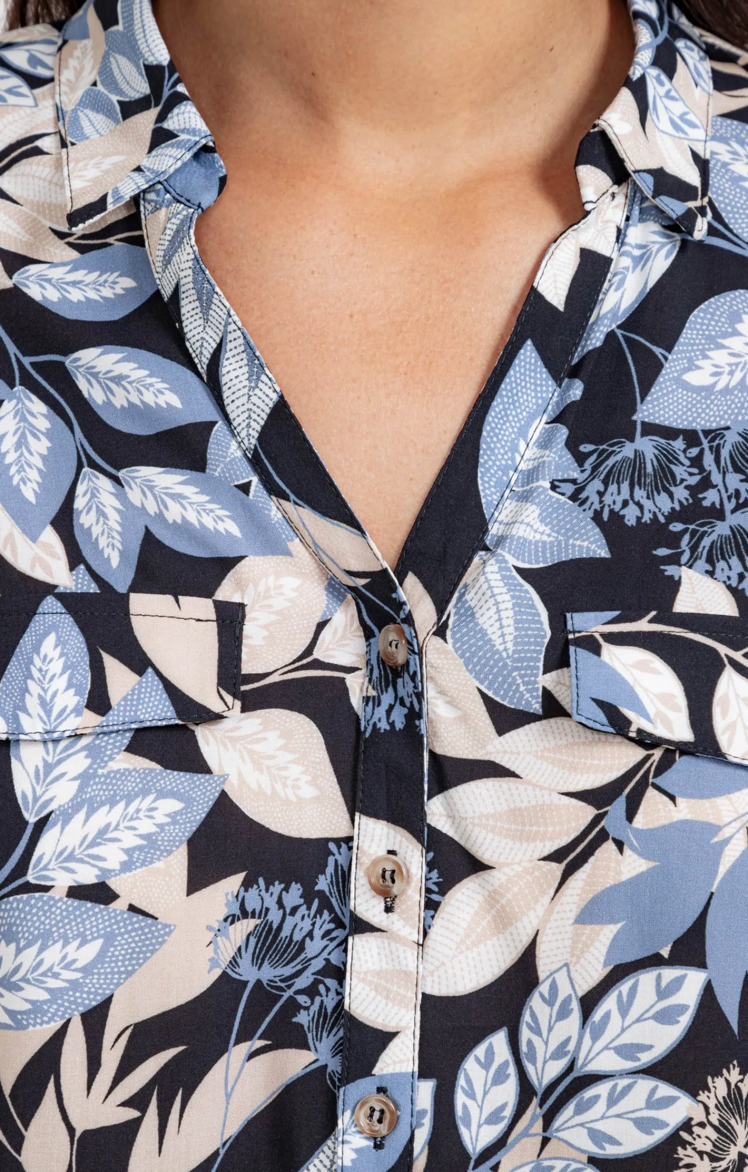 Chemisiers<Armand Thiery CHEMISE IMPRIME NATUREL AVEC POCHE - Noir