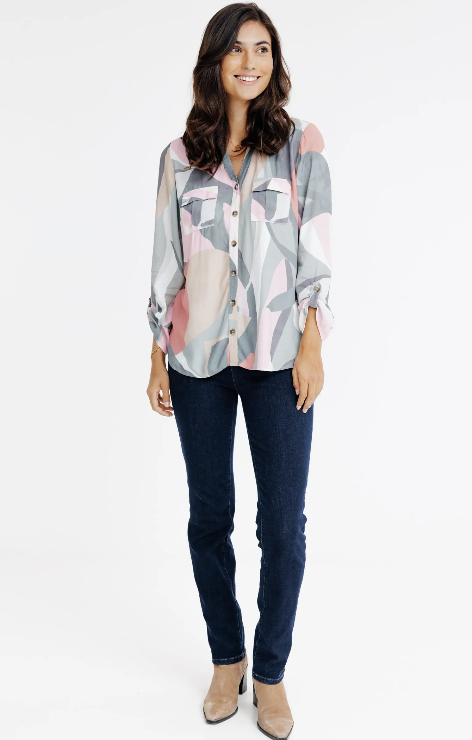 Chemisiers<Armand Thiery CHEMISE IMPRIMEE BOUTONNEE - Camel