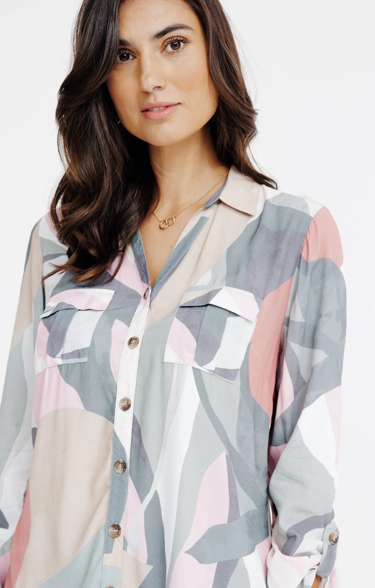 Chemisiers<Armand Thiery CHEMISE IMPRIMEE BOUTONNEE - Camel
