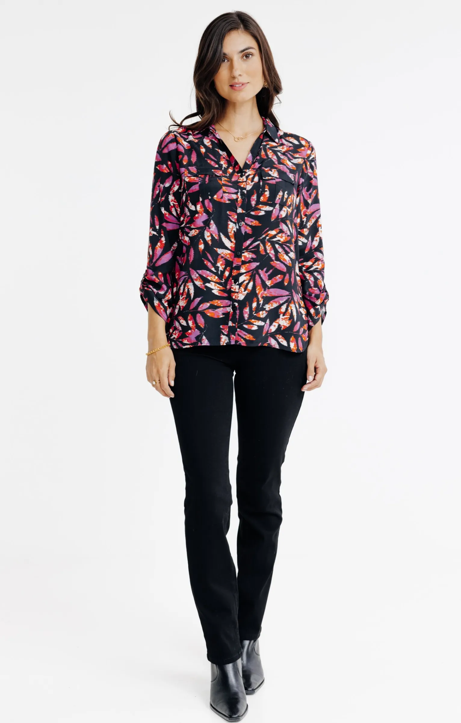 Chemisiers<Armand Thiery CHEMISE IMPRIMEE MOTIF FEUILLAGE COLORE - Noir