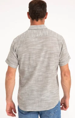 Chemises<Armand Thiery Chemise manches courtes en gaz de coton - Kaki