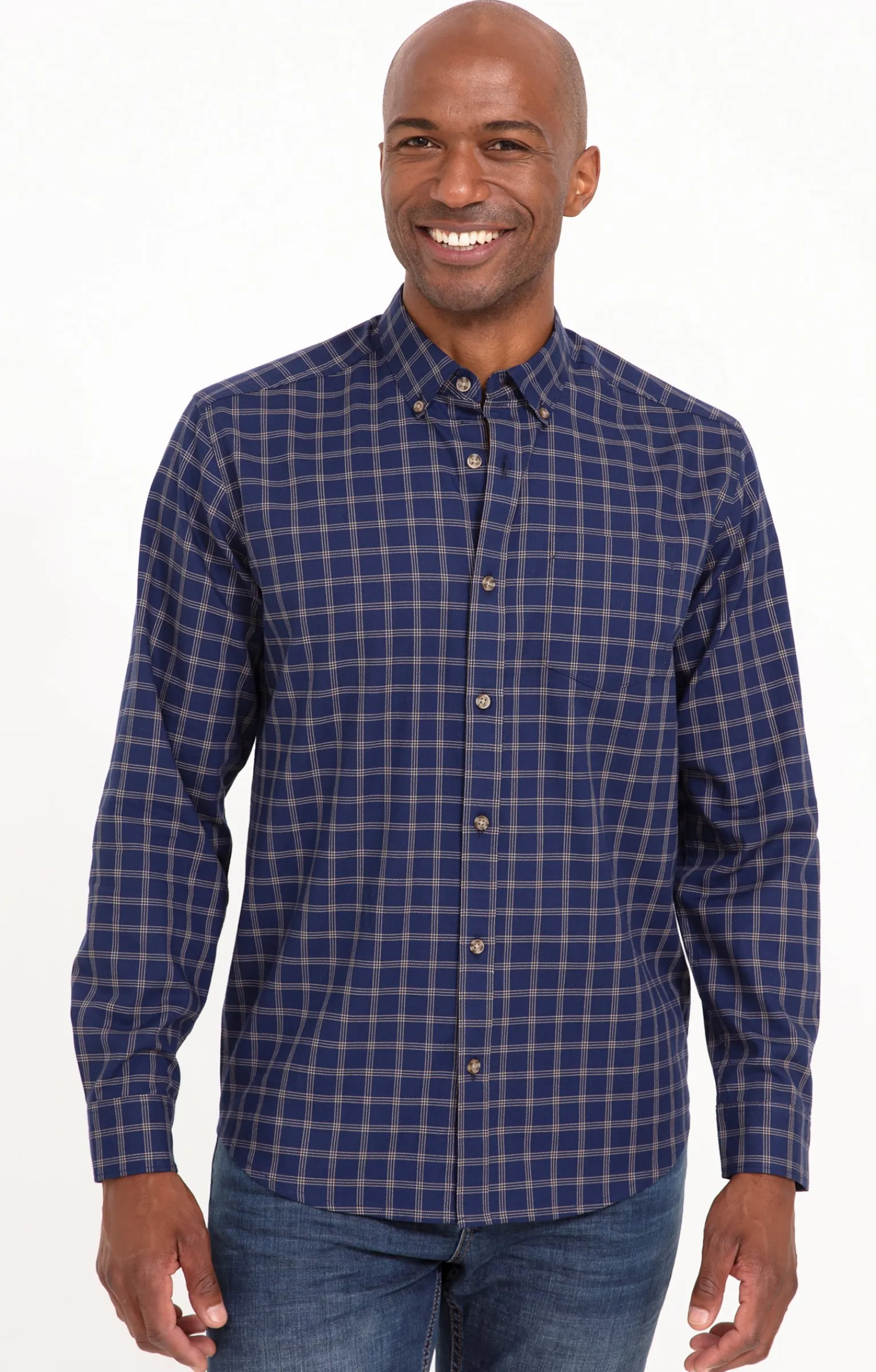 Chemises<Armand Thiery Chemise manches longues à carreaux - Marine
