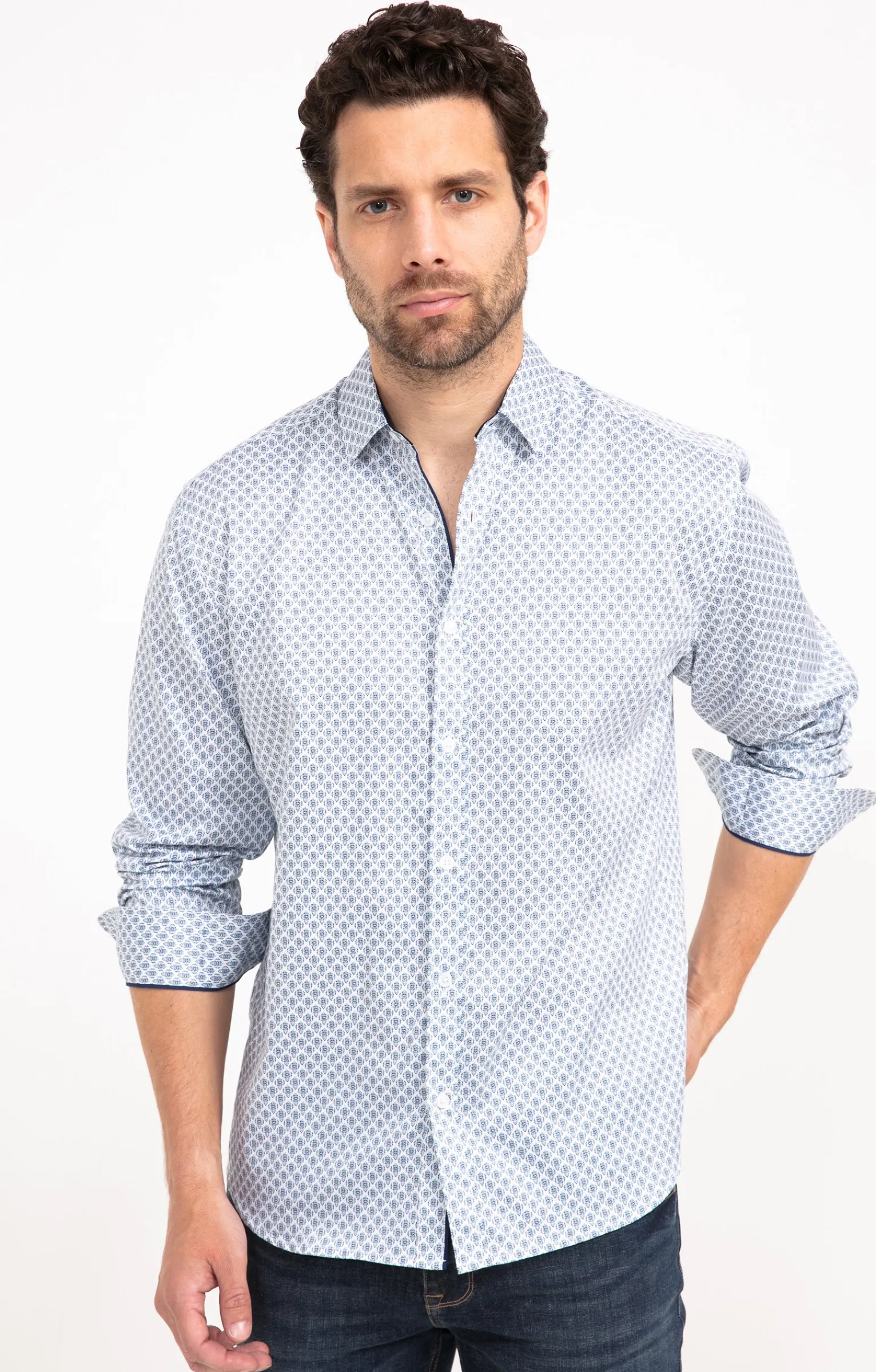 Chemises<Armand Thiery Chemise manches longues BARCA - Blanc