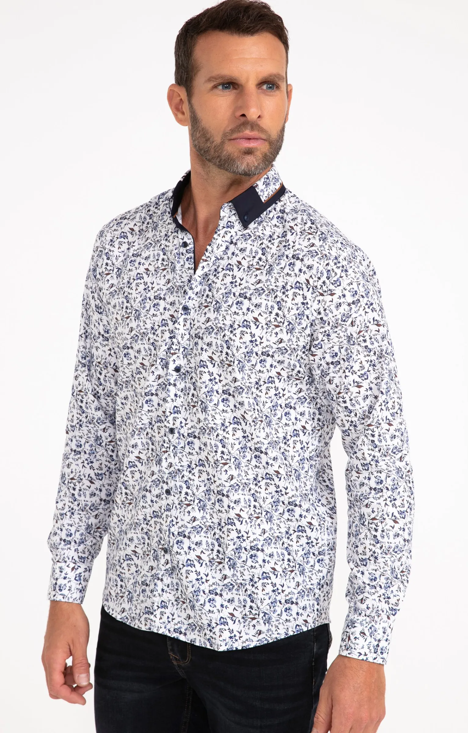 Chemises<Armand Thiery Chemise manches longues BENJI - Blanc