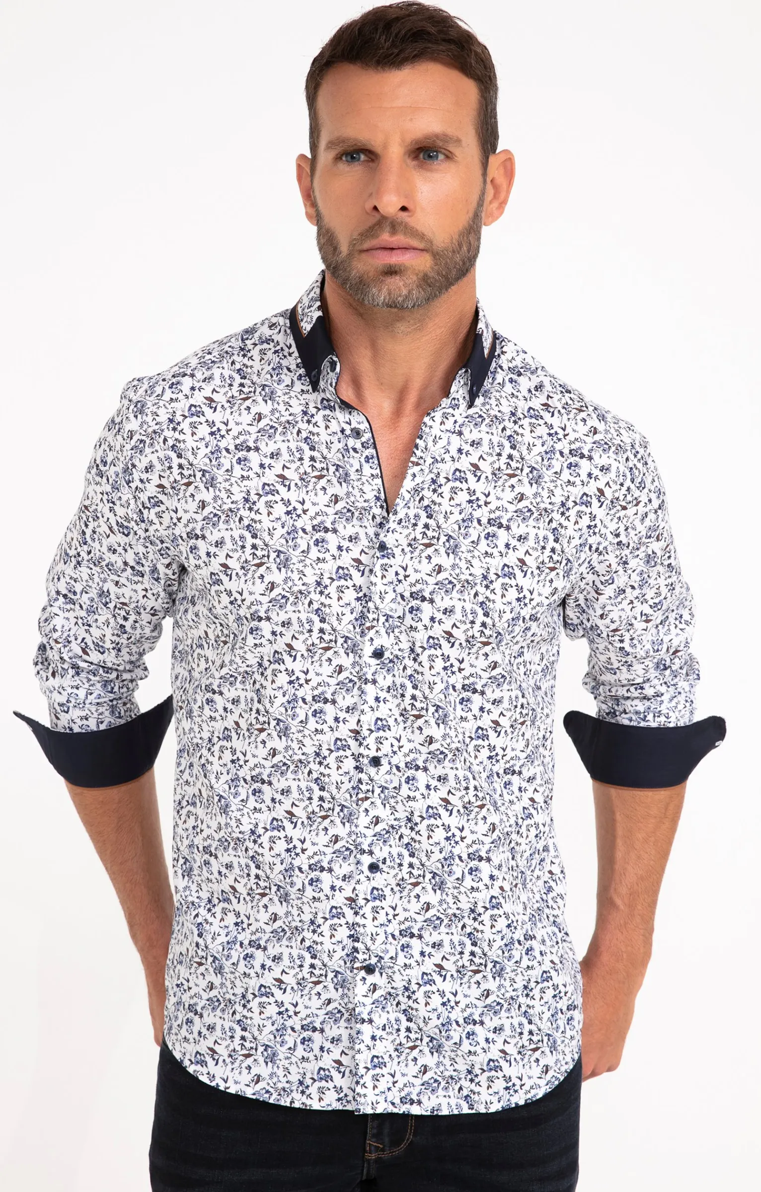 Chemises<Armand Thiery Chemise manches longues BENJI - Blanc