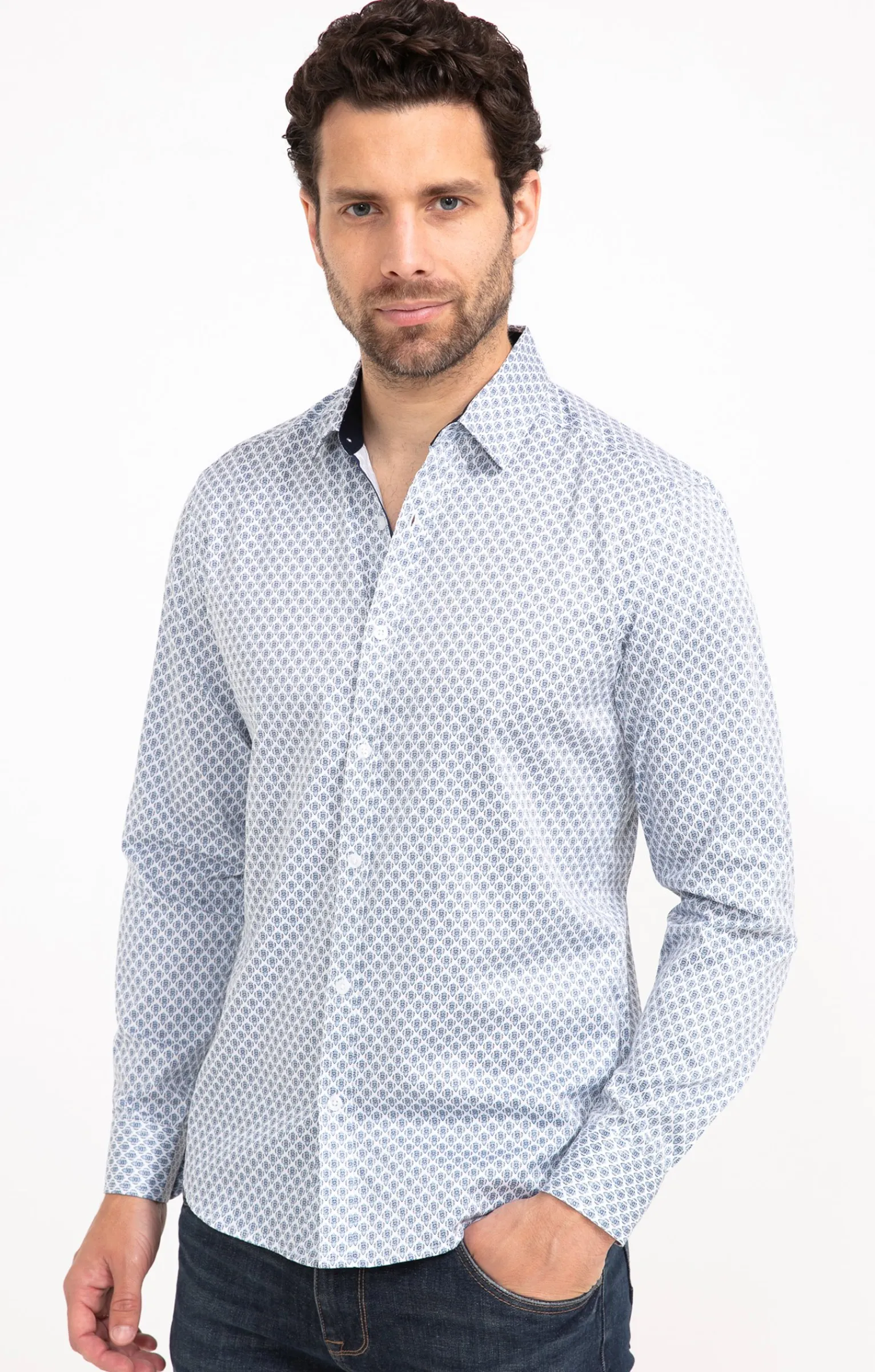 Chemises<Armand Thiery Chemise manches longues BARCA - Blanc