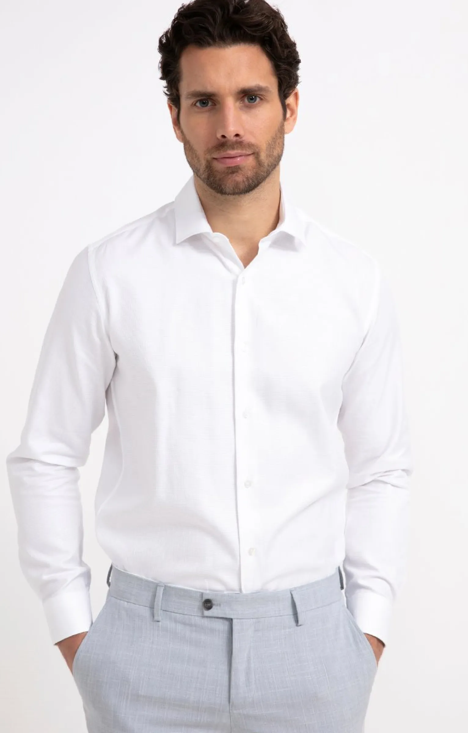 Chemises<Armand Thiery Chemise manches longues coupe regular - Blanc