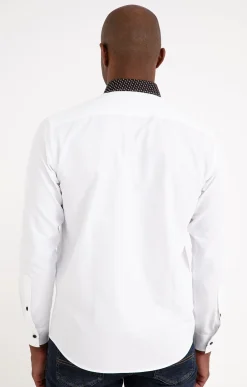Chemises<Armand Thiery Chemise manches longues détails imprimés - Blanc