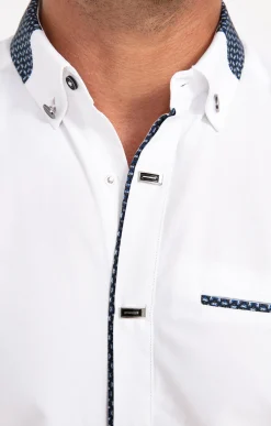 Chemises<Armand Thiery Chemise manches longues détails imprimés - Blanc