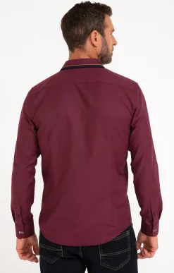 Chemises<Armand Thiery Chemise manches longues en satin grenat - Bordeaux