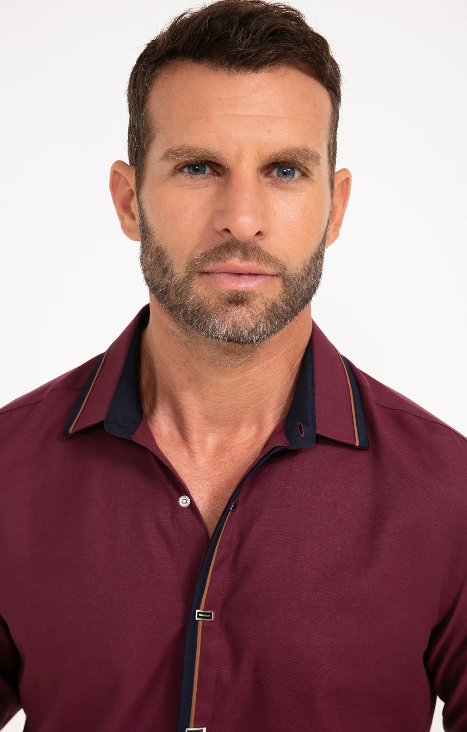 Chemises<Armand Thiery Chemise manches longues en satin grenat - Bordeaux