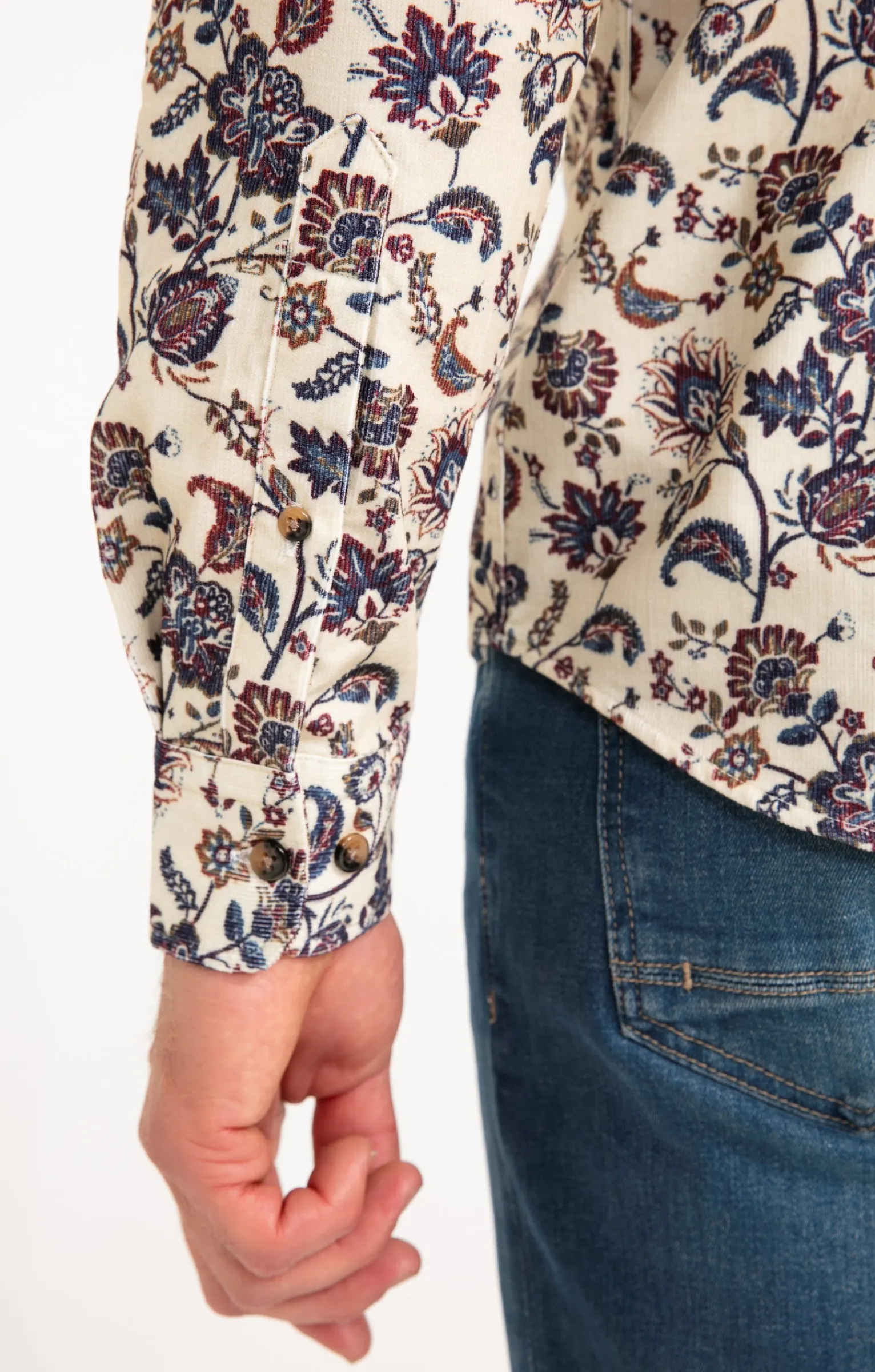 Chemises<Armand Thiery Chemise manches longues en velours - Écru