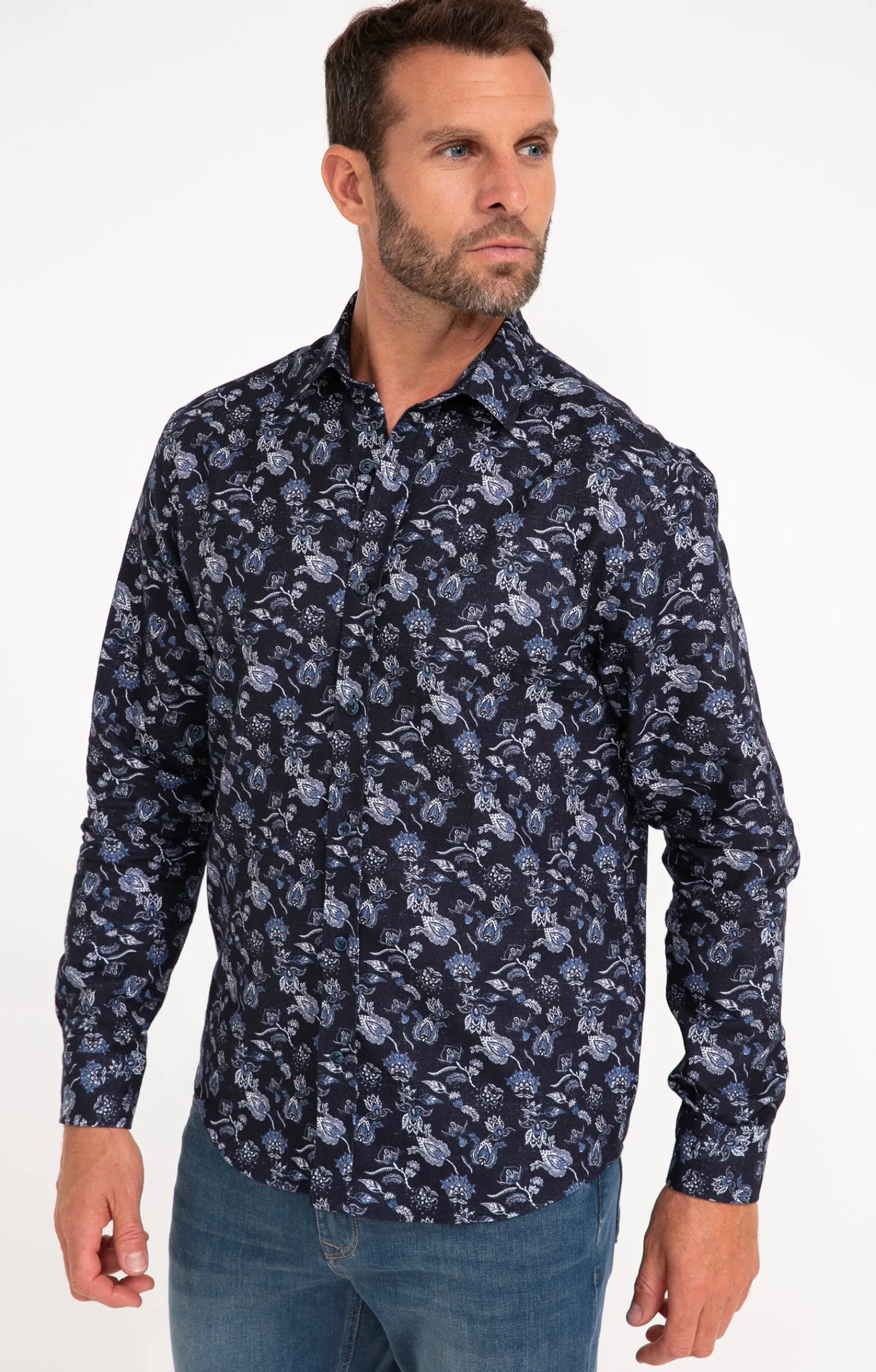 Chemises<Armand Thiery Chemise manches longues flanelles - Bleu