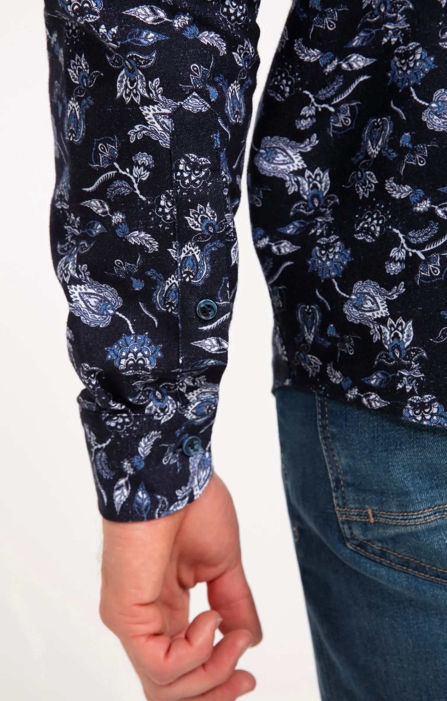Chemises<Armand Thiery Chemise manches longues flanelles - Bleu