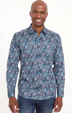 Chemises<Armand Thiery Chemise manches longues PETROLE NAVY - Marine