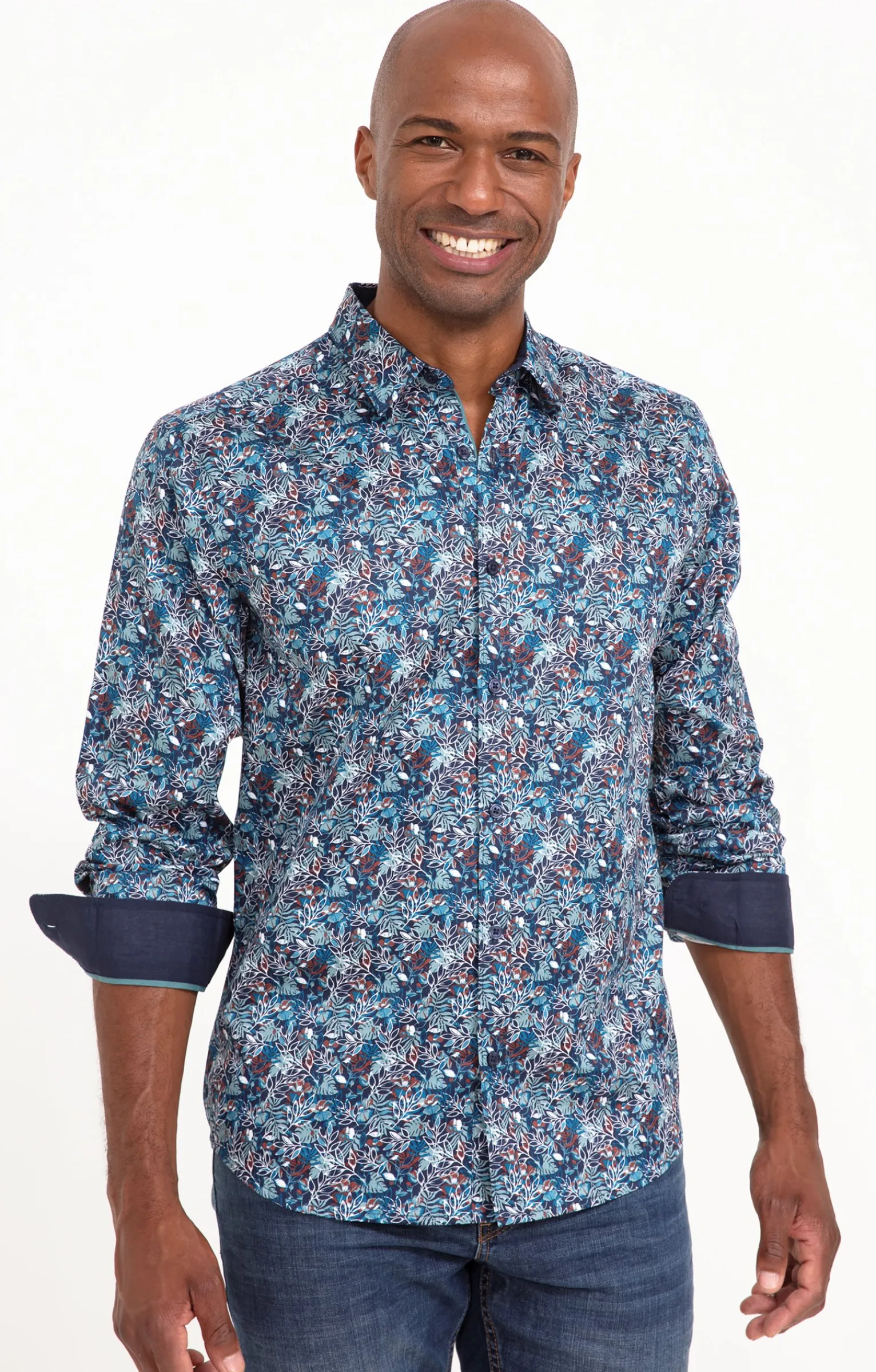 Chemises<Armand Thiery Chemise manches longues PETROLE NAVY - Marine