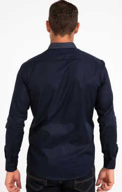 Chemises<Armand Thiery Chemise manches longues uni bleu - Marine