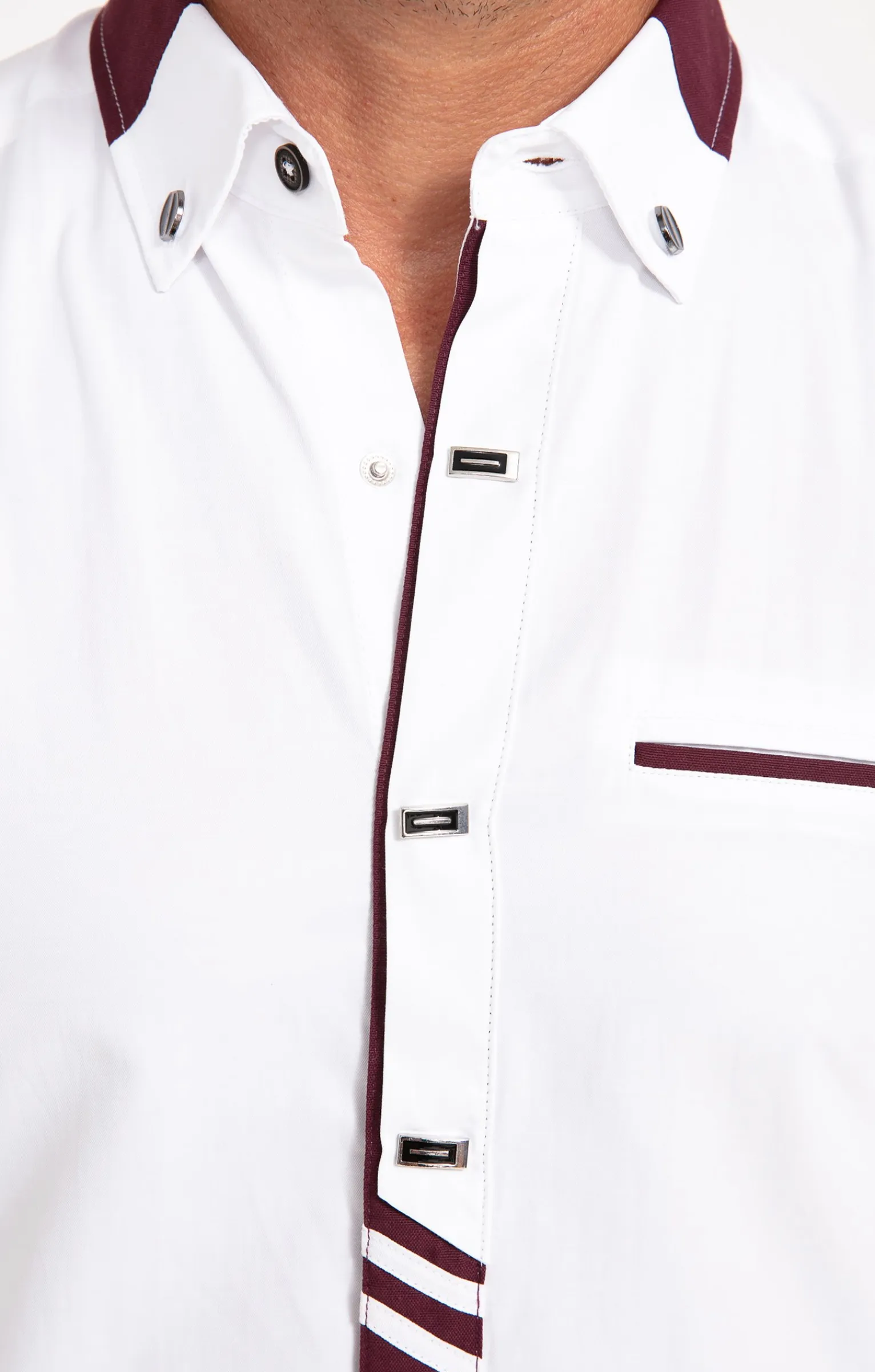 Chemises<Armand Thiery Chemise manches longues uni grenat - Blanc