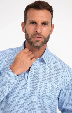 Chemises<Armand Thiery CHEMISE VILLE CASHPRINT CONFORT - Bleuciel