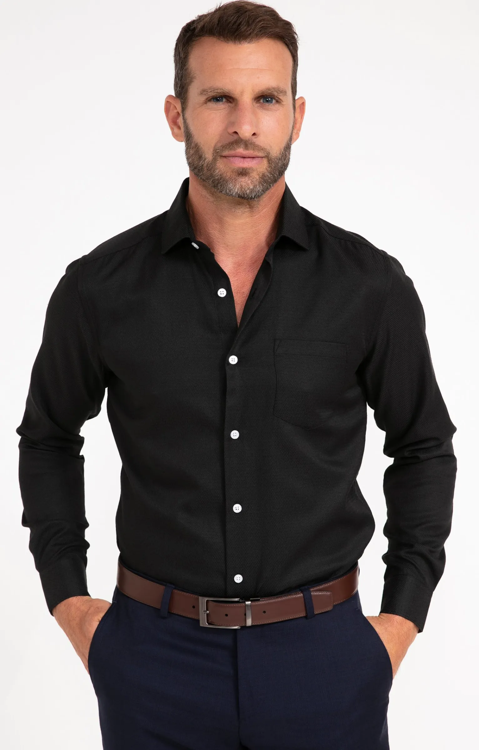 Chemises<Armand Thiery CHEMISE VILLE FLECHE AJUSTÉE - Noir
