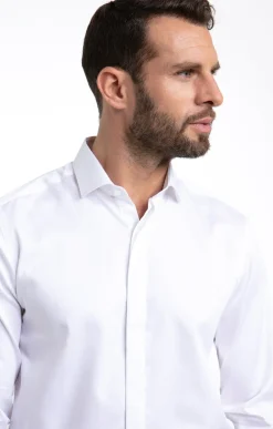 Chemises<Armand Thiery CHEMISE VILLE SATIN GC AJUSTÉE - Blanc