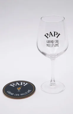 Accessoires<Armand Thiery Coffret verre et sous-verre Papi - Marine