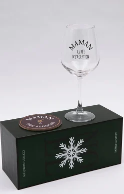 Accessoires<Armand Thiery Coffret verre et sous-verre Maman - Bordeaux