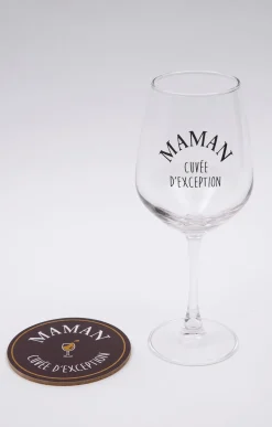 Accessoires<Armand Thiery Coffret verre et sous-verre Maman - Bordeaux