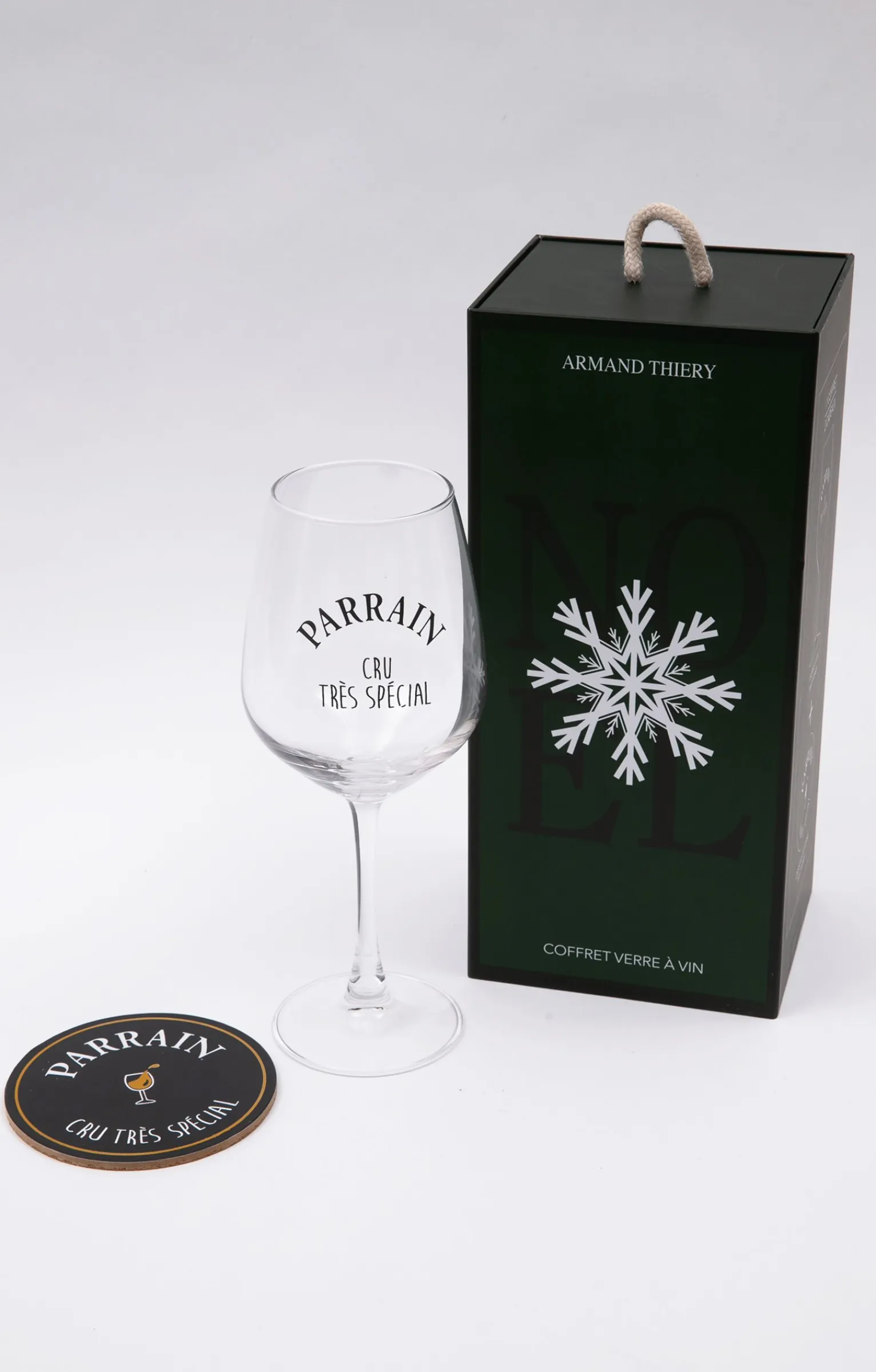 Accessoires<Armand Thiery Coffret verre et sous-verre Parrain - Noir