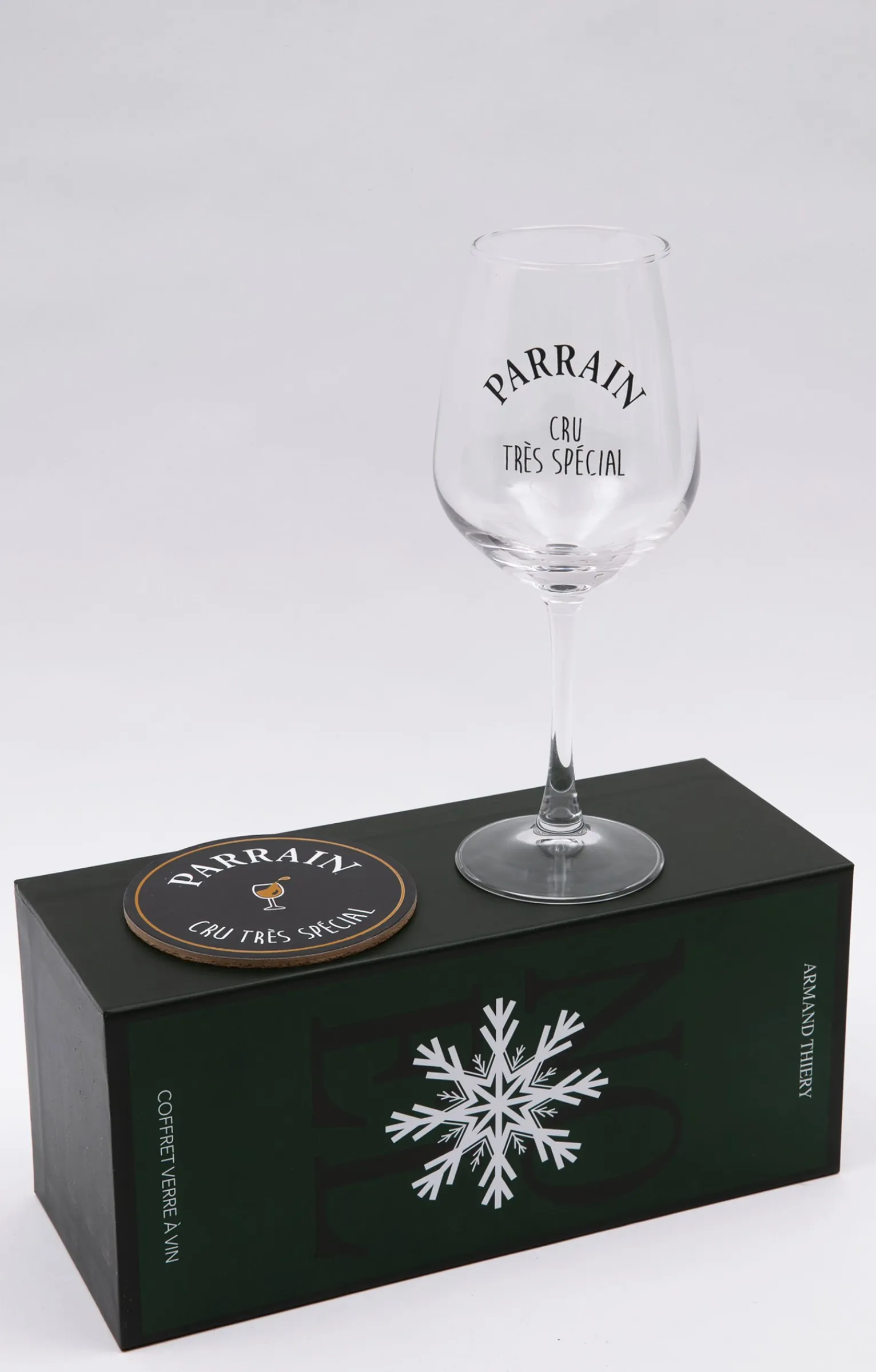 Accessoires<Armand Thiery Coffret verre et sous-verre Parrain - Noir