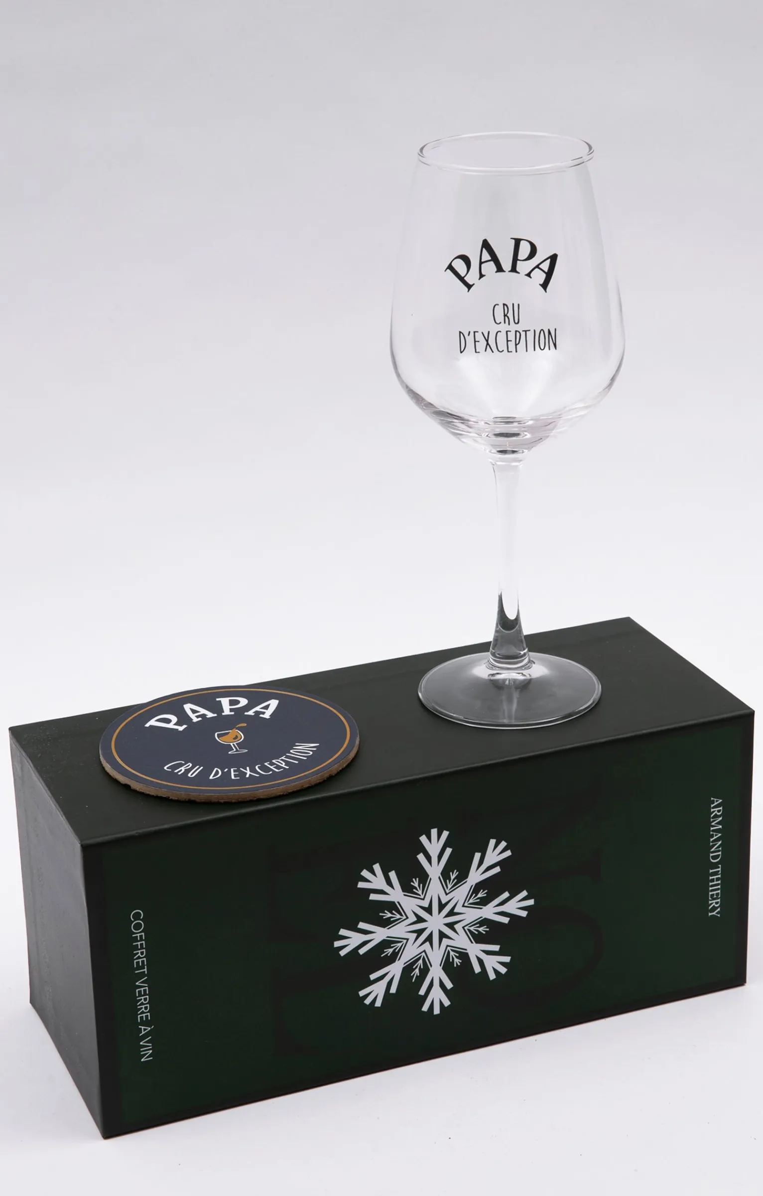 Accessoires<Armand Thiery Coffret verre et sous-verre Papa - Marine