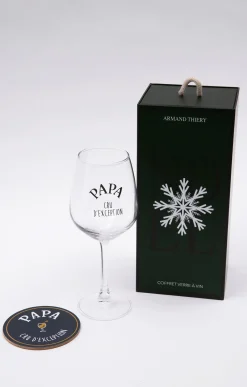 Accessoires<Armand Thiery Coffret verre et sous-verre Papa - Marine