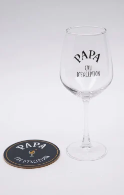 Accessoires<Armand Thiery Coffret verre et sous-verre Papa - Marine