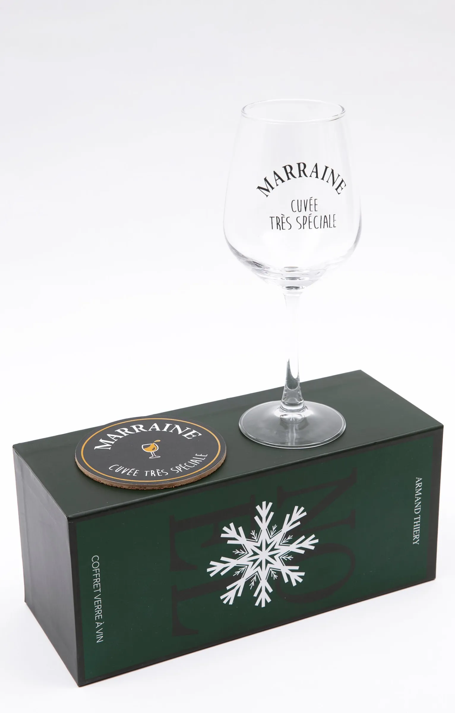 Accessoires<Armand Thiery Coffret verre et sous-verre Marraine - Noir