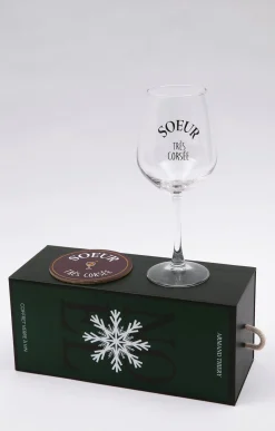Accessoires<Armand Thiery Coffret verre et sous-verre Soeur - Bordeaux
