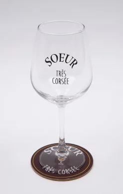 Accessoires<Armand Thiery Coffret verre et sous-verre Soeur - Bordeaux