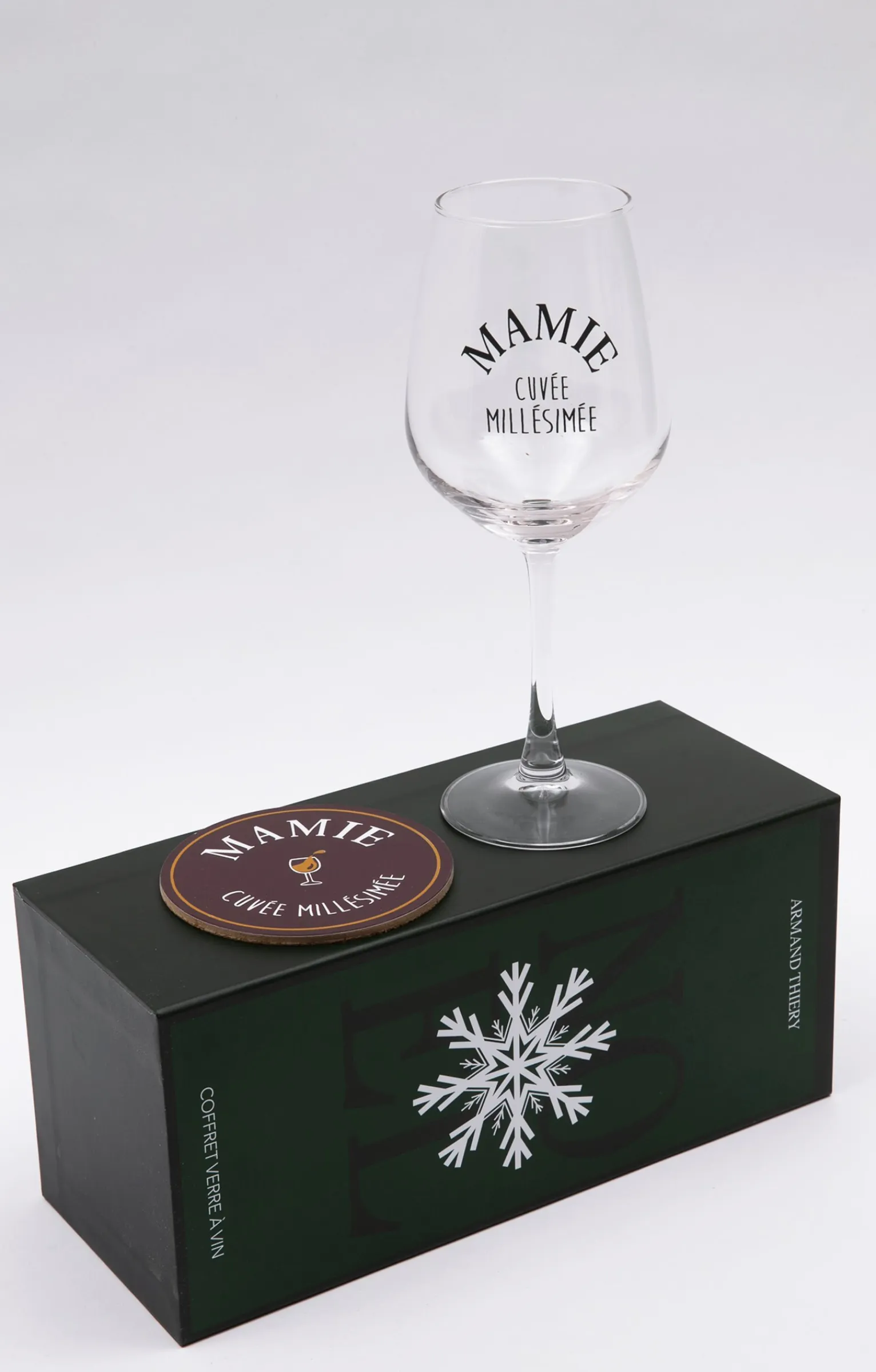 Accessoires<Armand Thiery Coffret verre et sous-verre Mamie - Bordeaux