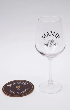 Accessoires<Armand Thiery Coffret verre et sous-verre Mamie - Bordeaux