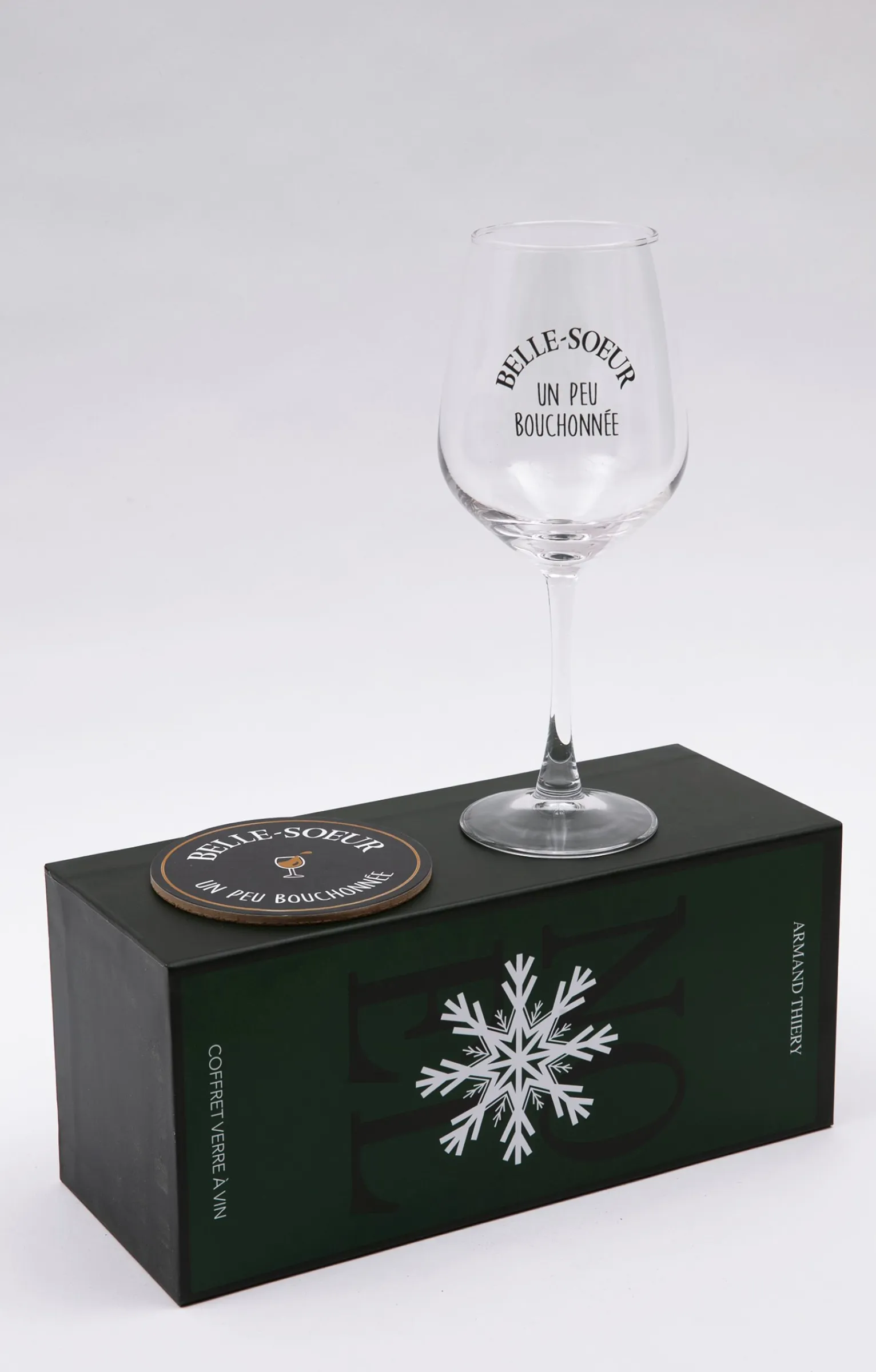 Accessoires<Armand Thiery Coffret verre et sous-verre Belle-Soeur - Noir