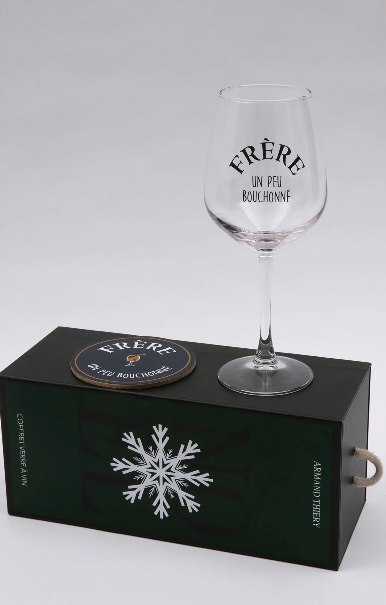 Accessoires<Armand Thiery Coffret verre et sous-verre Frère - Marine