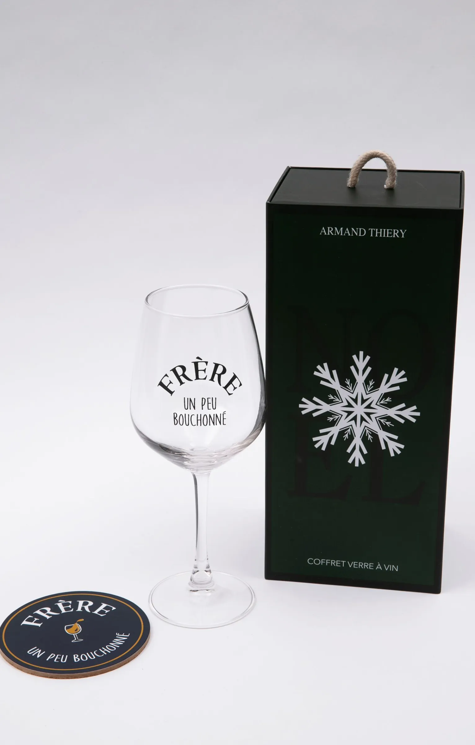 Accessoires<Armand Thiery Coffret verre et sous-verre Frère - Marine