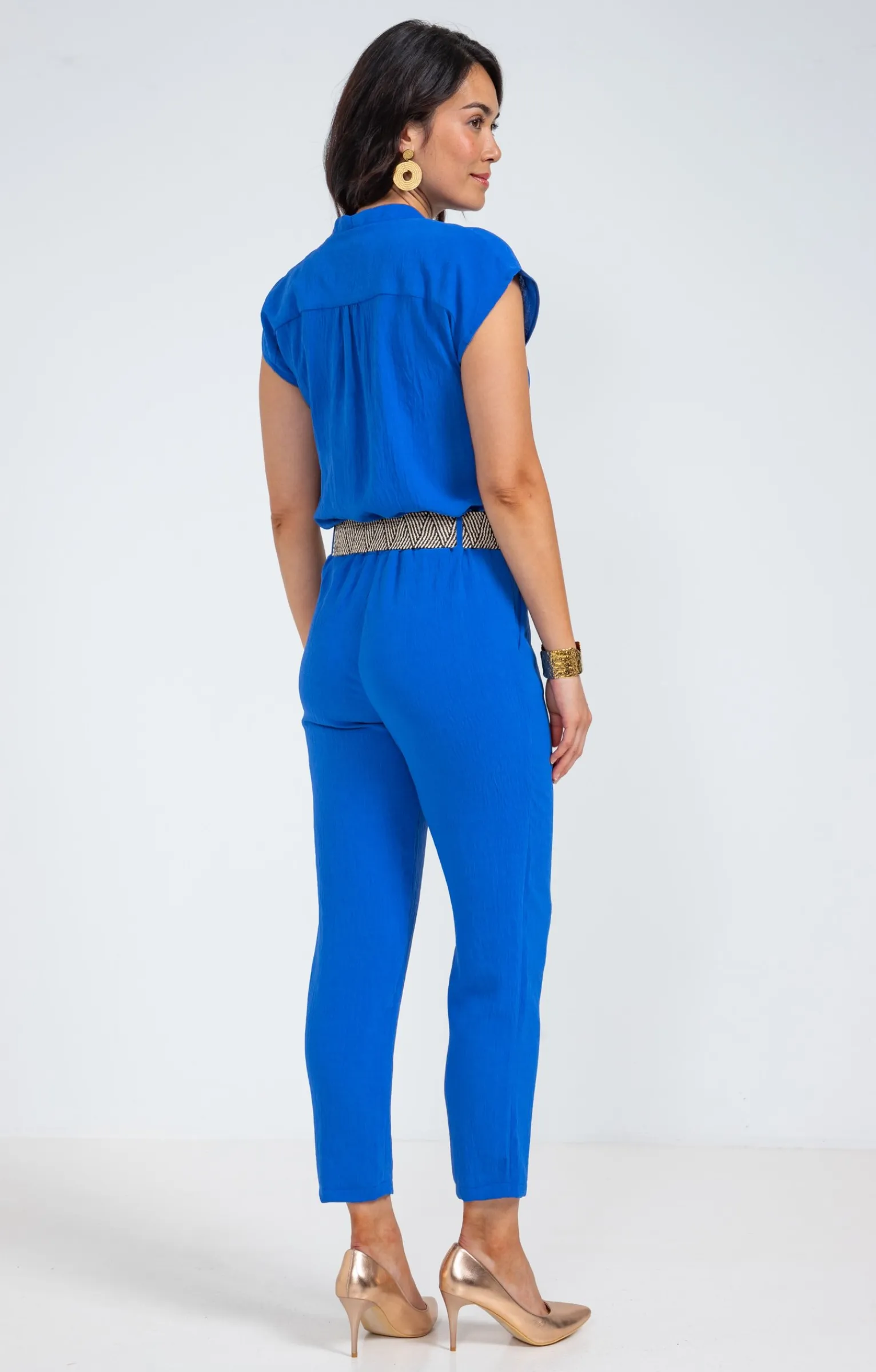 Pantalons<Armand Thiery Combinaison avec ceinture rafia - Bleudur