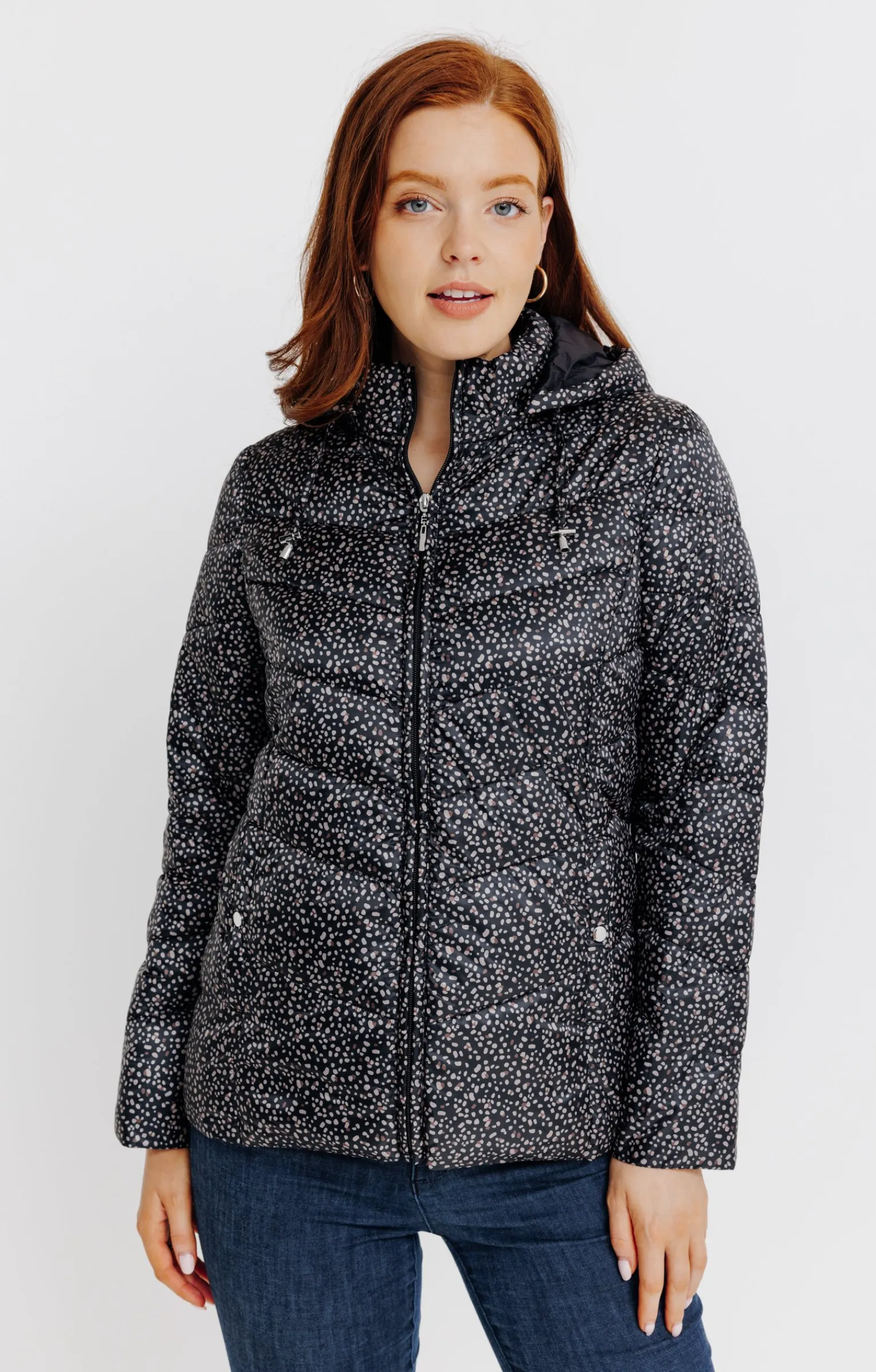 Impers & Parkas<Armand Thiery Doudoune courte imprimé fantaisie - Noir