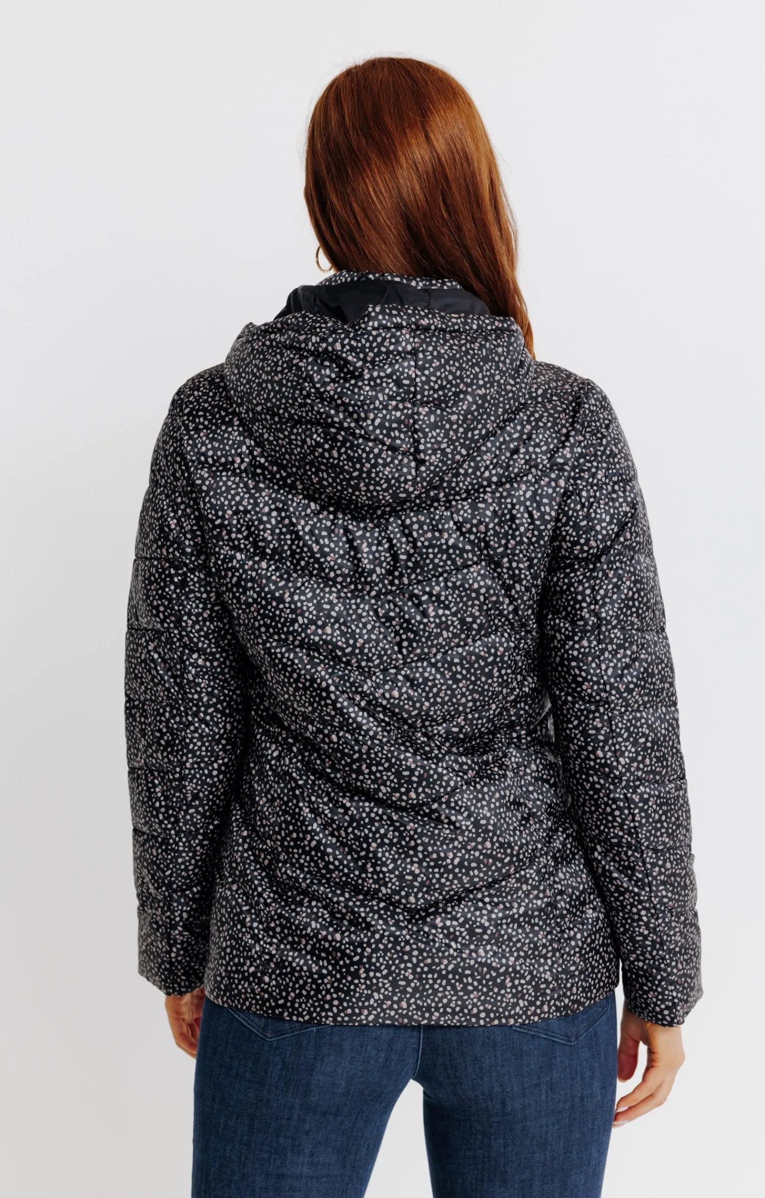 Impers & Parkas<Armand Thiery Doudoune courte imprimé fantaisie - Noir