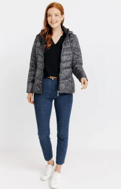 Impers & Parkas<Armand Thiery Doudoune courte imprimé fantaisie - Noir