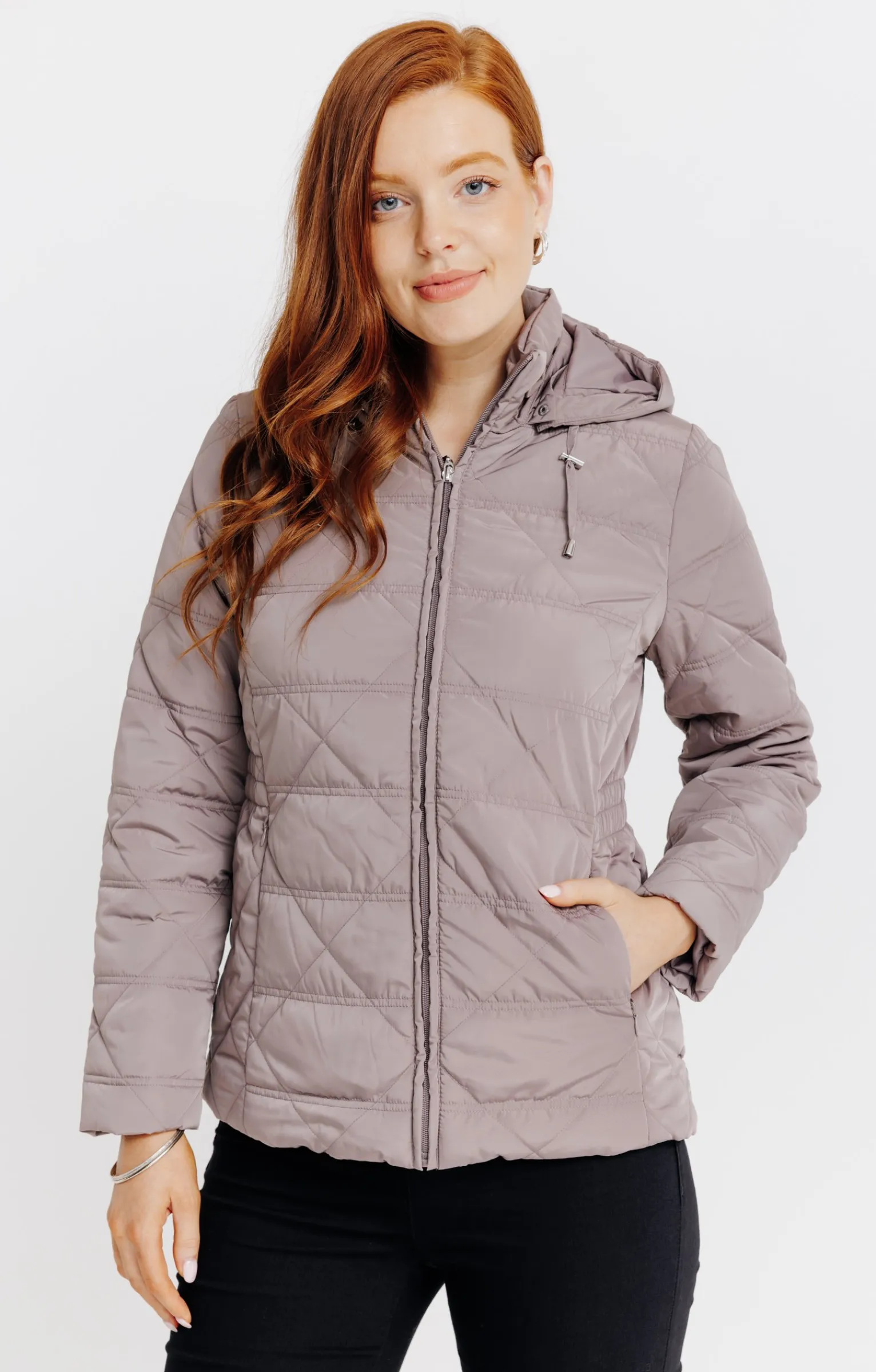 Impers & Parkas<Armand Thiery Doudoune courte matelassage fantaisie - Taupe